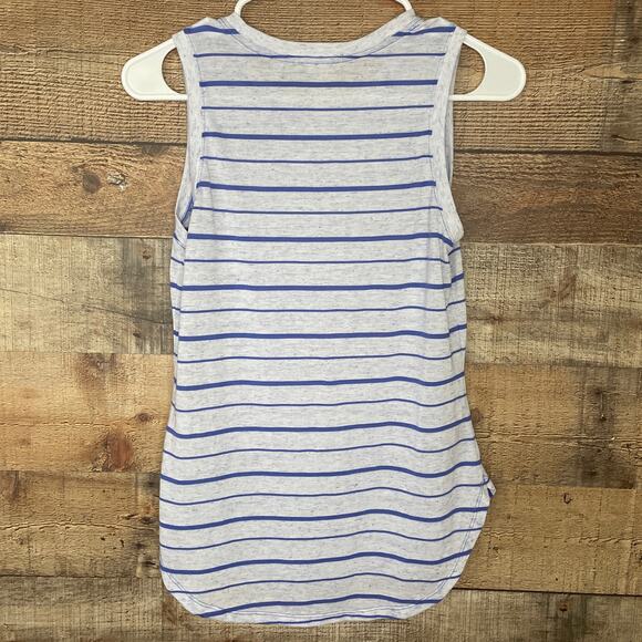 Athleta Asana Muscle Tank Top Gray Blue Stripes Size XS - Picture 6 of 9